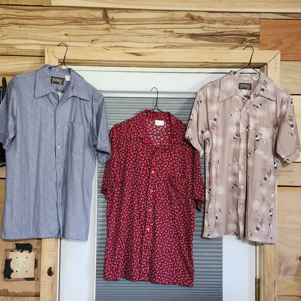 70s vintage Sears Sportswear polyester mens shirts  size m